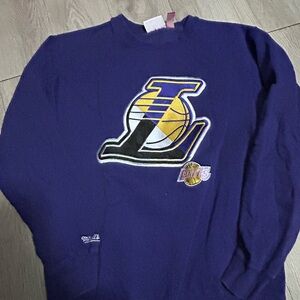 Mitchell & Ness Purple Los Angeles Lakers Crewneck Sweatshirt